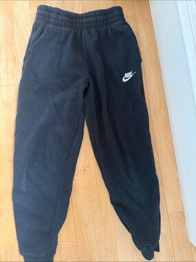 Nike Black Jogger Sweatpants with White Swoosh